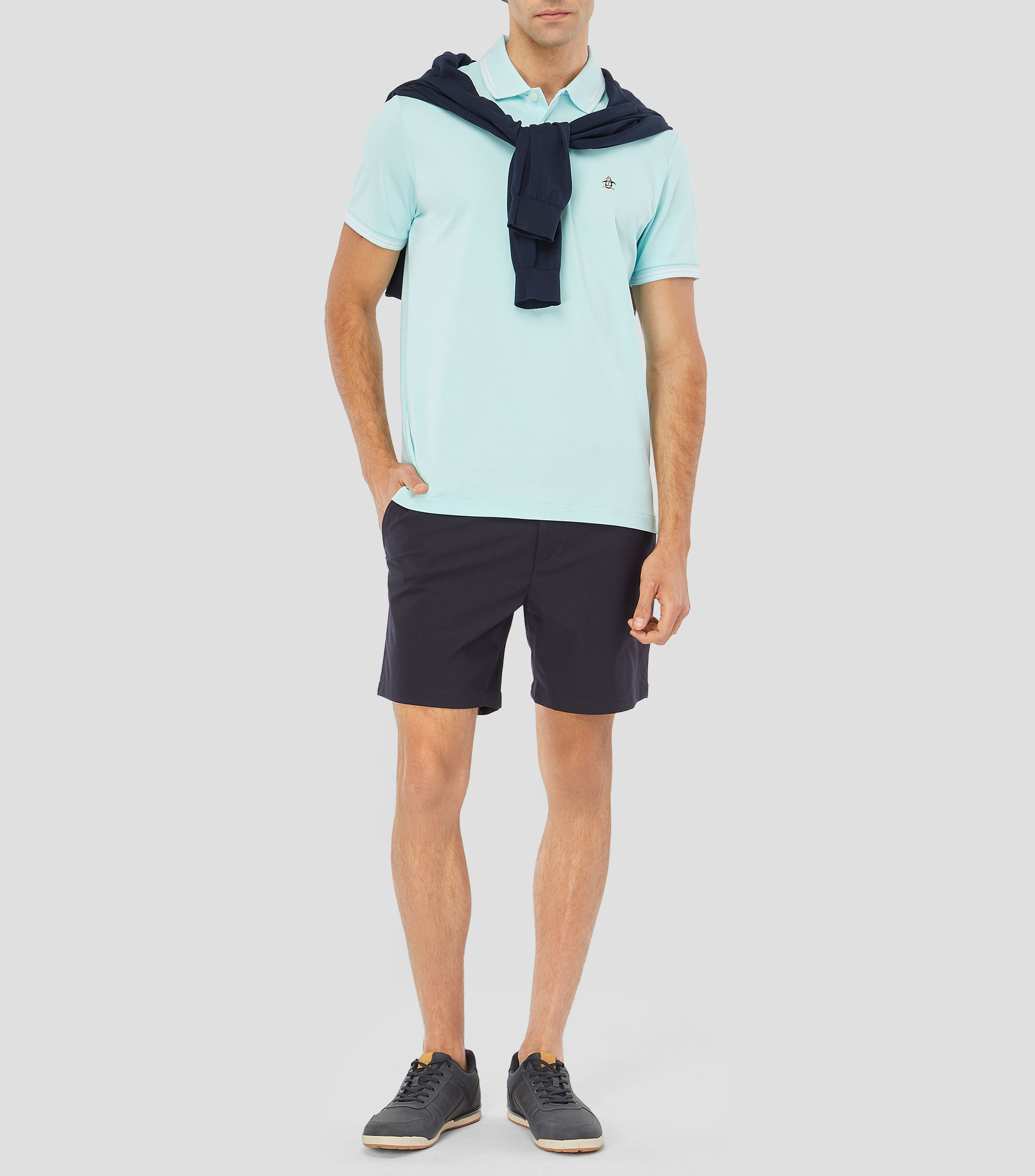 Playera tipo polo manga corta lisa Hombre